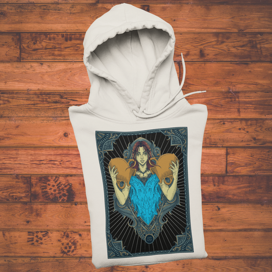 Hand Drawn Aquarius Hoodie Dark Card - Zodiac Craft