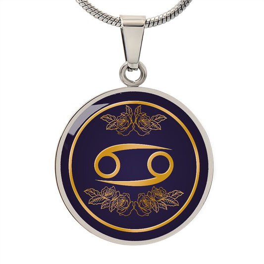 Cancer Sign | Blossom | Luxury Circle Pendant