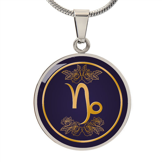 Capricorn | Blossom | Luxury Circle Pendant