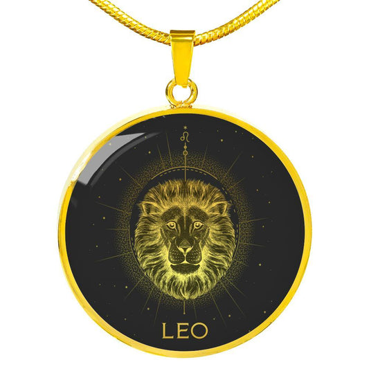 Leo Necklace 18K Gold | Steel Silver, Leo Zodiac Sign Pendants, Leo Custom Engraved Astrology Necklace - Zodiac Craft