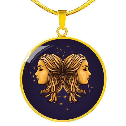 Gemini Necklace 18K Gold | Steel Silver, Gemini Zodiac Sign Pendants, Gemini SIA Customized Astrology Necklace - Zodiac Craft