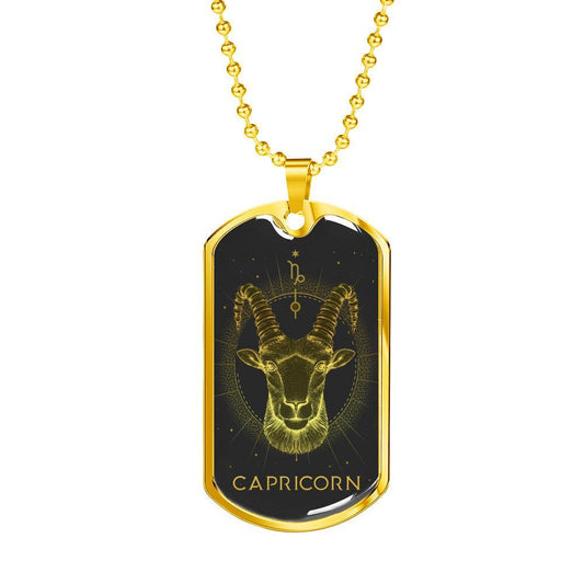 Capricorn Necklace 18K Gold | Steel Silver, Capricorn Zodiac Sign Pendants, Capricorn Customized Astrology Necklace - Zodiac Craft